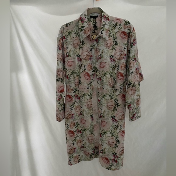 Floral Button-Up Romper with Belt